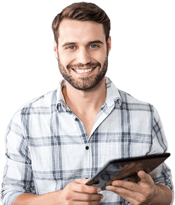Homme dans site web pour Assureurs